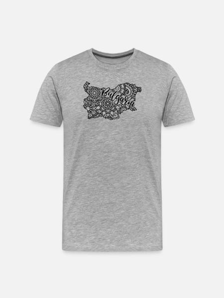 Bulgaria Black Sea Pink Mandala Card - Men's Premium Organic T-Shirt - heather grey