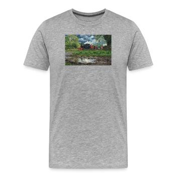 Tempête à voie étroite - T-shirt bio Premium Homme - gris chiné - Devant - Damien (186cm)