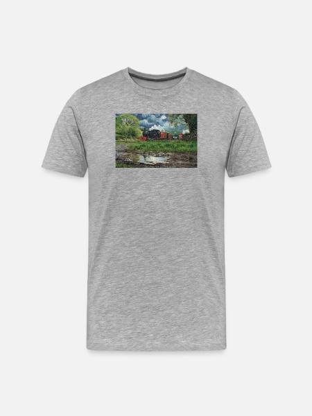 Narrow Gauge Storm - Men's Premium Organic T-Shirt - heather grey