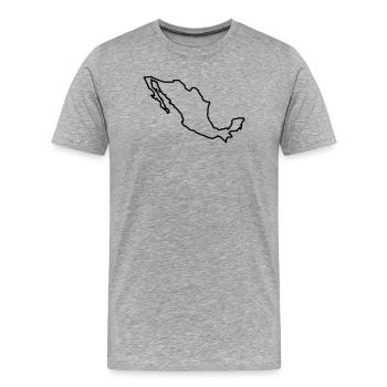 Mexico Outline - Men's Premium Organic T-Shirt - heather grey - Front - Damien (186cm)