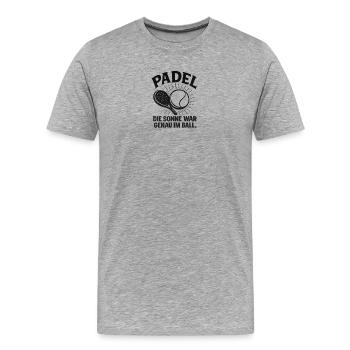 Motif de balle de soleil de padel - T-shirt bio Premium Homme - gris chiné - Devant - Damien (186cm)