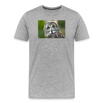 Mystische Nachteule - Männer Premium Bio T-Shirt - Grau meliert - Vorne - Damien (186cm)