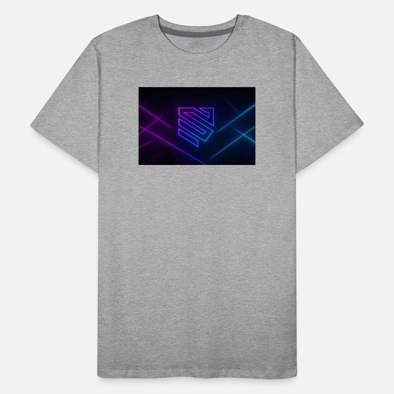 Neon Geometry Glow Men's Premium Organic T-Shirt