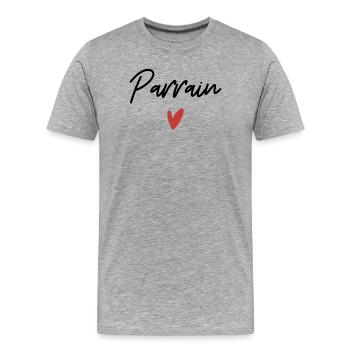Pate Herz Geschenkidee - Männer Premium Bio T-Shirt - Grau meliert - Vorne - Damien (186cm)