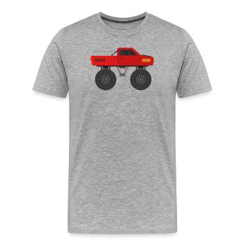 Monstertruck - Männer Premium Bio T-Shirt - Grau meliert - Vorne - Damien (186cm)