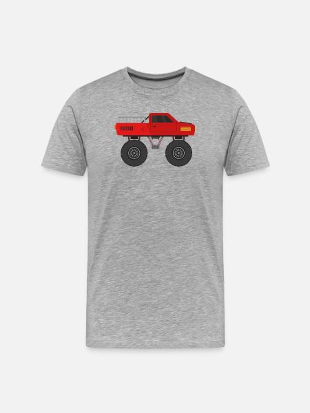 Monstertruck - Männer Premium Bio T-Shirt - Grau meliert