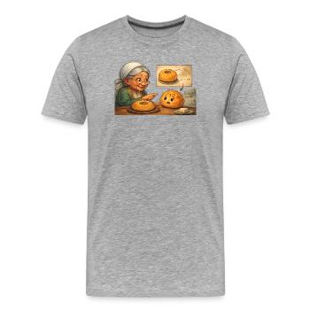 Tatarische Babuschka erklärt dem russischen Beljas - Männer Premium Bio T-Shirt - Grau meliert - Vorne - Damien (186cm)