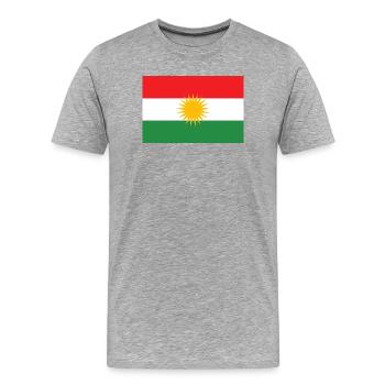 Kurdistan Flag Sun Star - Men's Premium Organic T-Shirt - heather grey - Front - Damien (186cm)