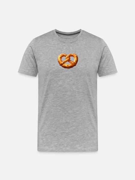 Low poly bretzel orange polygonal - T-shirt bio Premium Homme - gris chiné