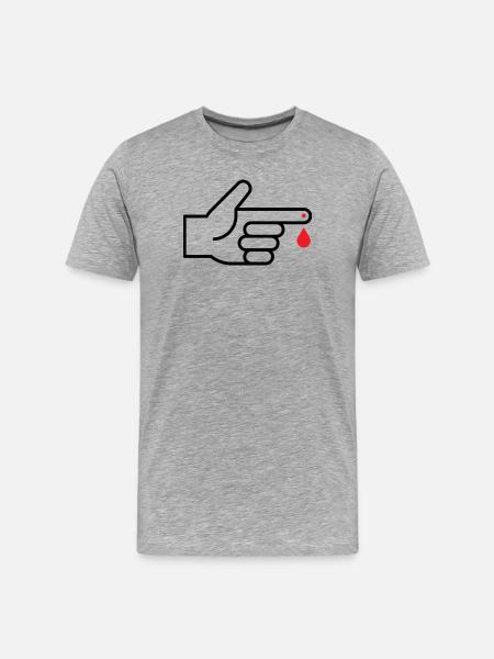 Blutzuckermessung, Blutzucker, Bluttest - Männer Premium Bio T-Shirt - Grau meliert