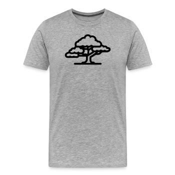 Bonsai - Männer Premium Bio T-Shirt - Grau meliert - Vorne - Damien (186cm)