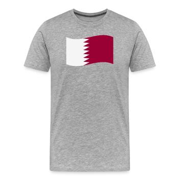 Qatar flag - Men's Premium Organic T-Shirt - heather grey - Front - Damien (186cm)