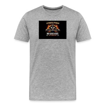 Gorilla Lift Sans Excuses - T-shirt bio Premium Homme - gris chiné - Devant - Damien (186cm)