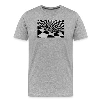 Tunnel Carreaux Noir et Blanc - T-shirt bio Premium Homme - gris chiné - Devant - Damien (186cm)