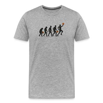 Évolution du joueur de basket - T-shirt bio Premium Homme - gris chiné - Devant - Damien (186cm)