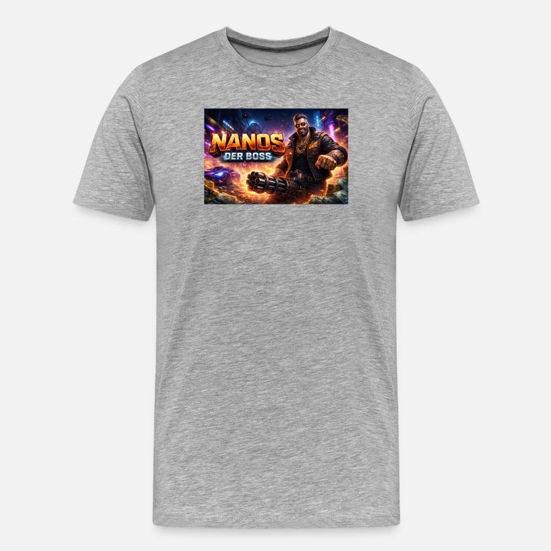 Nanos der Bøss - Männer Premium Bio T-Shirt - Grau meliert