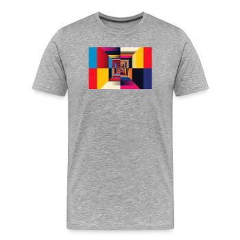 Geometrischer Tunnel-Regenbogen - Männer Premium Bio T-Shirt - Grau meliert - Vorne - Damien (186cm)