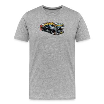 Chevy Bel Air 1954 - American Dream Hot Rod Comic - Männer Premium Bio T-Shirt - Grau meliert - Vorne - Damien (186cm)