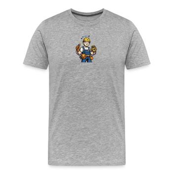 Kraftwerker Müde Schaltkreis - Männer Premium Bio T-Shirt - Grau meliert - Vorne - Damien (186cm)