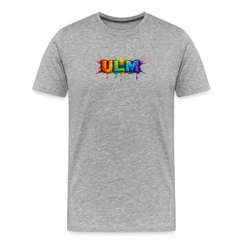 Rainbow Colors ULM Lettering - Men's Premium Organic T-Shirt - heather grey - Front - Damien (186cm)