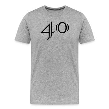 40. 40 ANS. 40e ANNIVERSAIRE. ANNIVERSAIRE 40 ANS. - T-shirt bio Premium Homme - gris chiné - Devant - Damien (186cm)