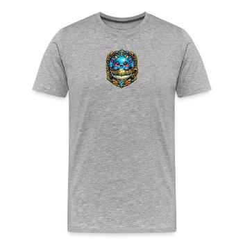 Little Blue Tea Copper Dragon - Men's Premium Organic T-Shirt - heather grey - Front - Damien (186cm)