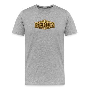Baroque BERLIN with skull - Men's Premium Organic T-Shirt - heather grey - Front - Damien (186cm)