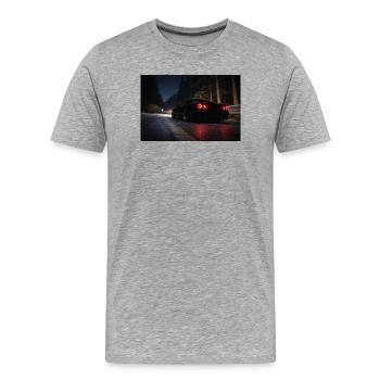Nachtsportwagen auf der Straße - Männer Premium Bio T-Shirt - Grau meliert - Vorne - Damien (186cm)