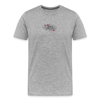 Pas d'amour sans toi. No love without you - T-shirt bio Premium Homme - gris chiné - Devant - Damien (186cm)