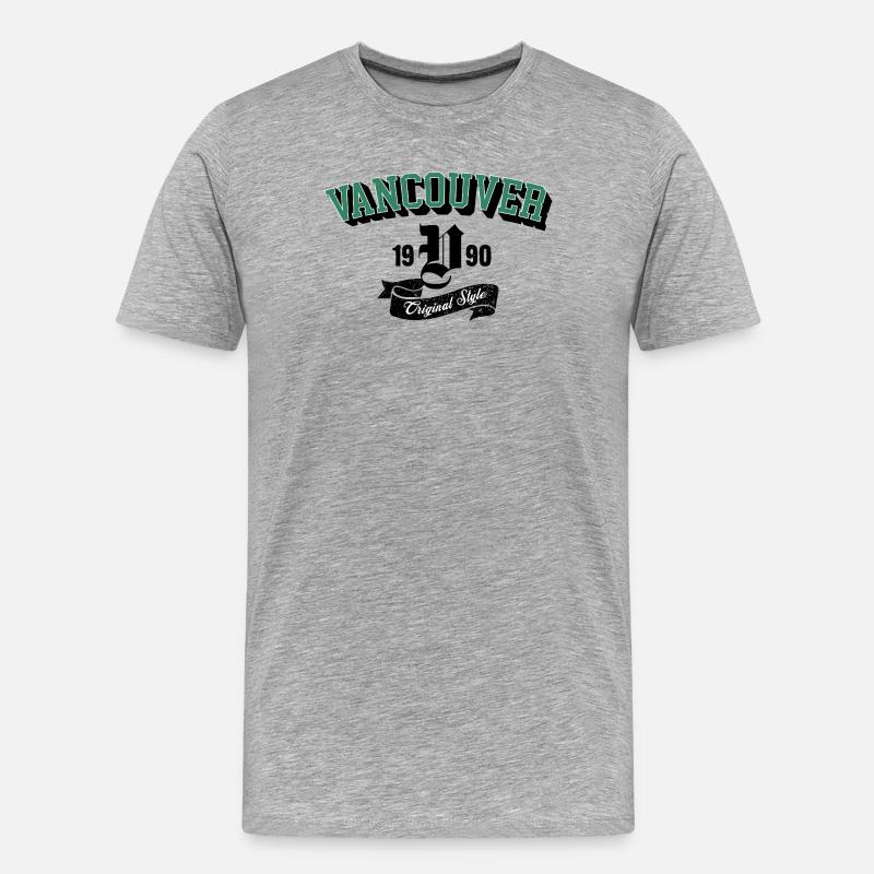 Vancouver Original Style Bogen-Tee - Männer Premium Bio T-Shirt - Grau meliert