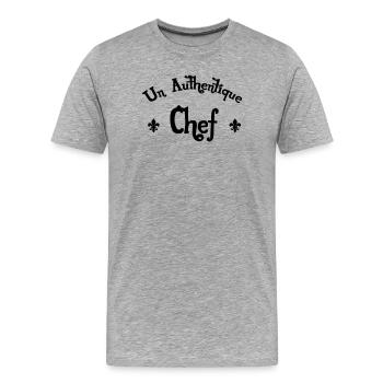 Authentischer Koch - Männer Premium Bio T-Shirt - Grau meliert - Vorne - Damien (186cm)