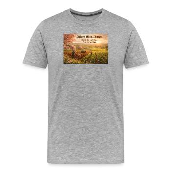 Historische Feldarbeit im Sonnenlicht - Männer Premium Bio T-Shirt - Grau meliert - Vorne - Damien (186cm)