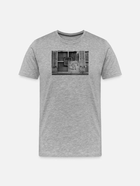 Minimalistische urbane Graffiti-Figur - Männer Premium Bio T-Shirt - Grau meliert