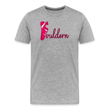 Hobby Bouldern Klettern - Männer Premium Bio T-Shirt - Grau meliert - Vorne - Damien (186cm)