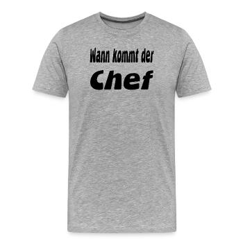 chef - Men's Premium Organic T-Shirt - heather grey - Front - Damien (186cm)
