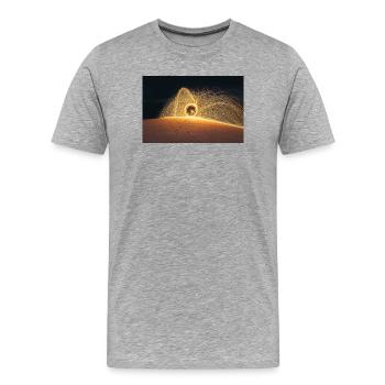 Flaming Steel Wool	 - Men's Premium Organic T-Shirt - heather grey - Front - Damien (186cm)