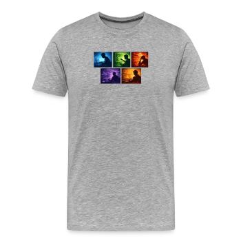 Neon Coding: Screen Worlds - Men's Premium Organic T-Shirt - heather grey - Front - Damien (186cm)