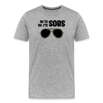 Either You Go Out or I'm Out - Claudy Focan - Men's Premium Organic T-Shirt - heather grey - Front - Damien (186cm)