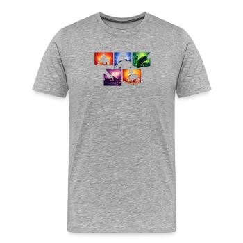 Schallwellen DJ-Set Farbexplosion - Männer Premium Bio T-Shirt - Grau meliert - Vorne - Damien (186cm)