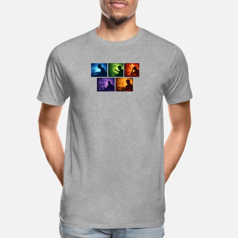 Multi-Screen Code Shadow Men's Premium Organic T-Shirt