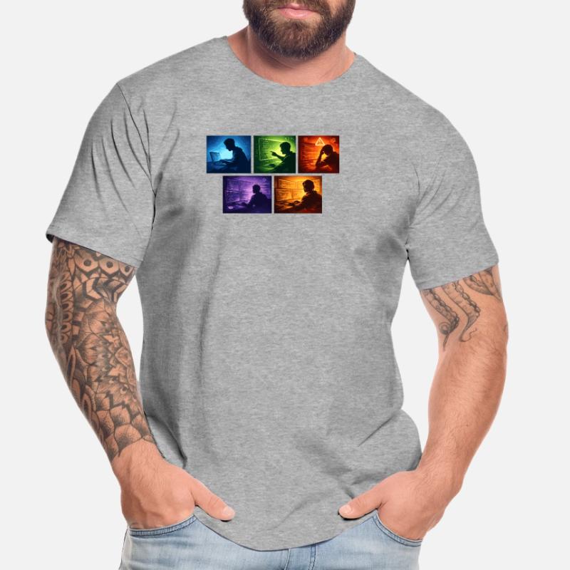 Multi-Screen Code Shadow Men's Premium Organic T-Shirt