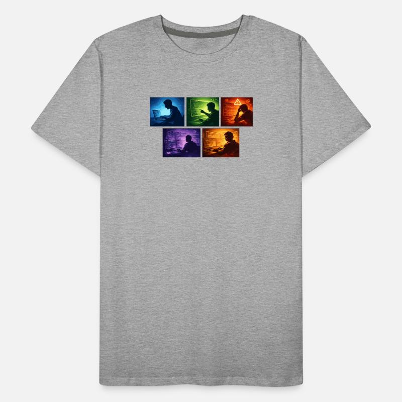 Multi-Screen Code Shadow Men's Premium Organic T-Shirt