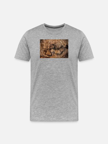 Close up of an acacia trunk - Men's Premium Organic T-Shirt - heather grey