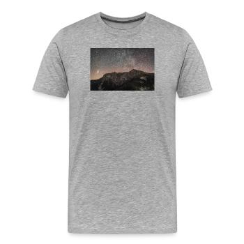 Die Nacht SKy über den Agrafa-Bergen - Männer Premium Bio T-Shirt - Grau meliert - Vorne - Damien (186cm)