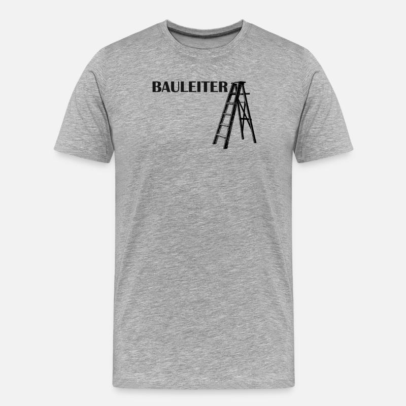 Bauleiter Typografie Baustellenstil - Männer Premium Bio T-Shirt - Grau meliert