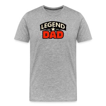 Legenden-Vater – Lustiges Vater-Design - Männer Premium Bio T-Shirt - Grau meliert - Vorne - Damien (186cm)