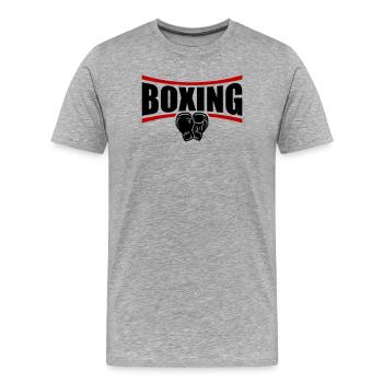 Boxing Boxes - Men's Premium Organic T-Shirt - heather grey - Front - Damien (186cm)