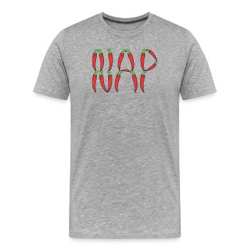 Chilli peppers Nap - Men's Premium Organic T-Shirt - heather grey - Front - Damien (186cm)