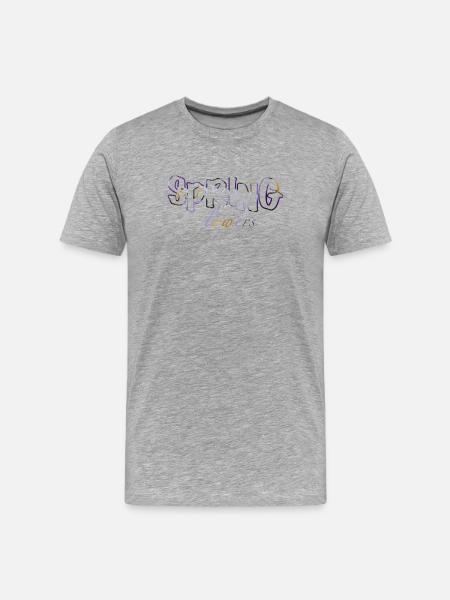 Frühlingsblüten Farben der Krokusse - Männer Premium Bio T-Shirt - Grau meliert