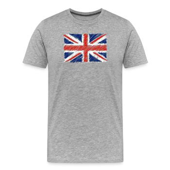 Union Flag Sketch - Men's Premium Organic T-Shirt - heather grey - Front - Damien (186cm)